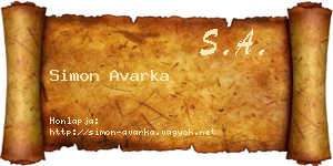 Simon Avarka névjegykártya